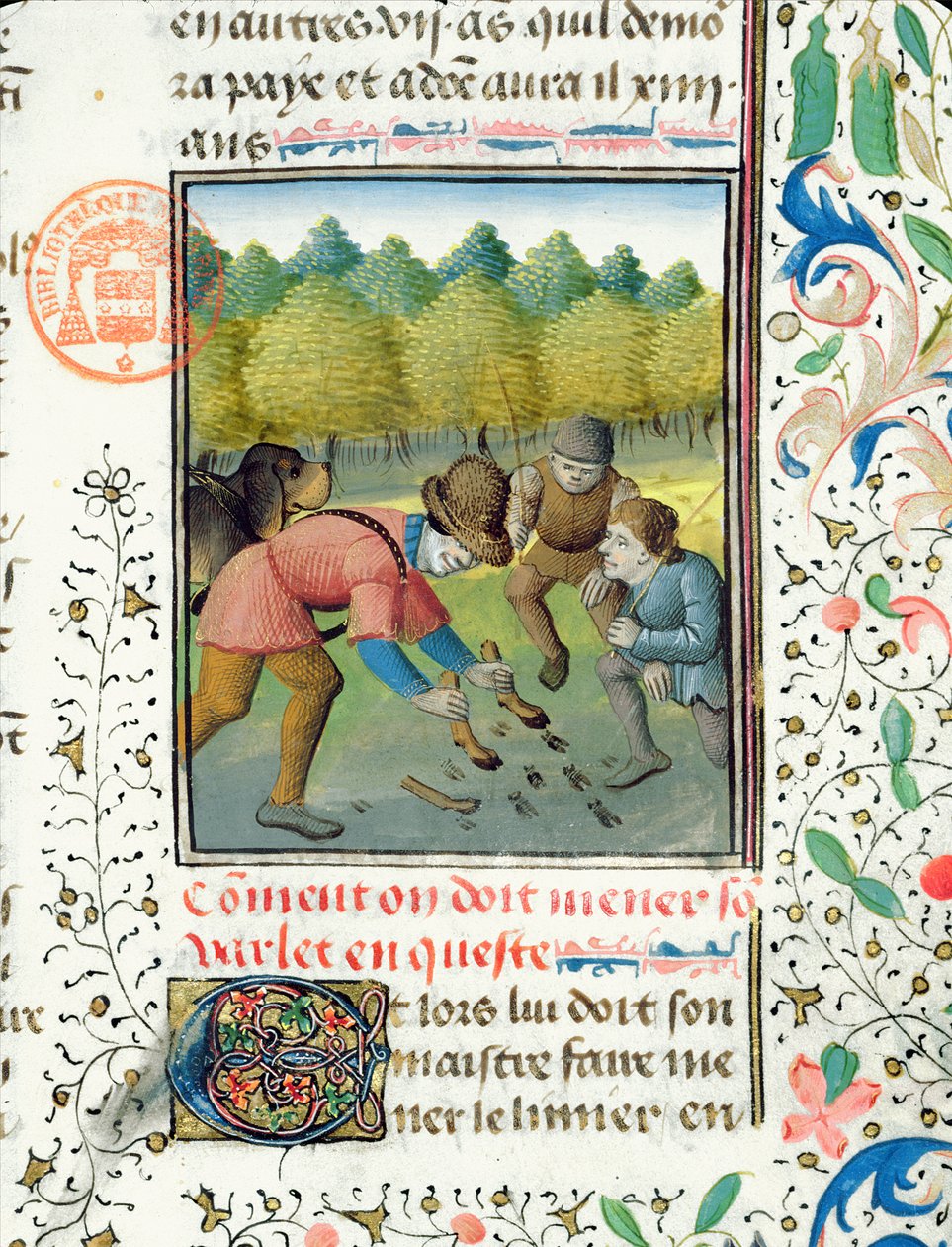 Kontrola stop jelena z Livre de la Chasse od Gastona Phebuse de Foix (1331-91) od French School