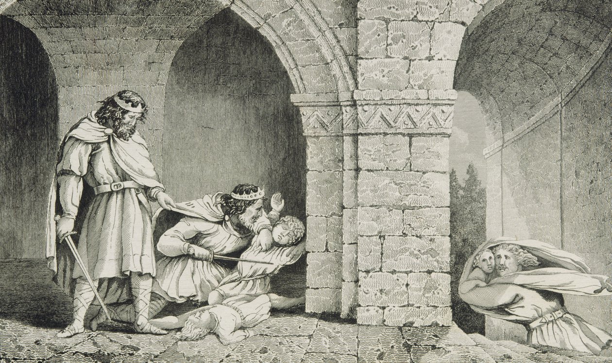 Childebert I. (asi 498-588) při vraždě dědiců svých bratrů, z 
