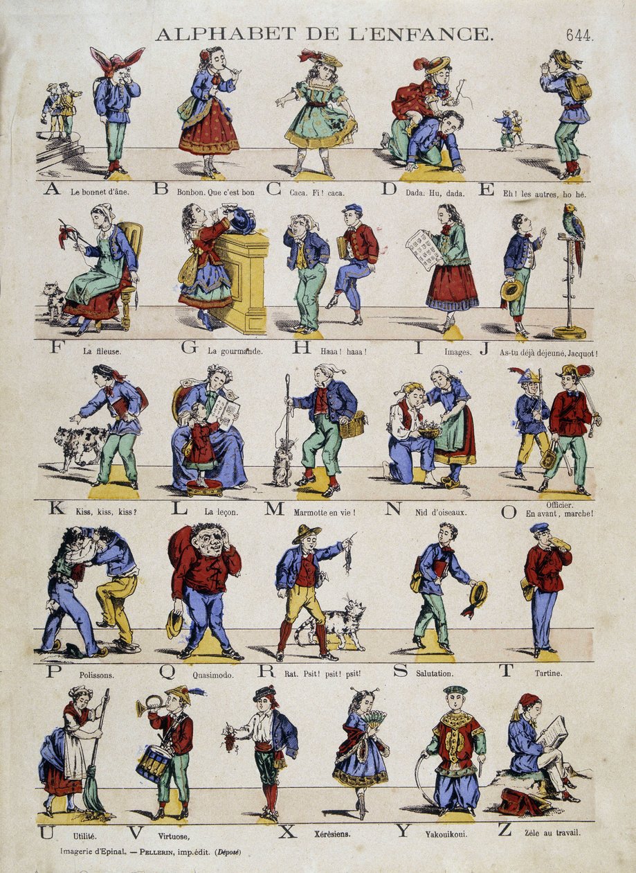 Dětská abeceda. Obrázek Epinal, sd. 19. století. od French School