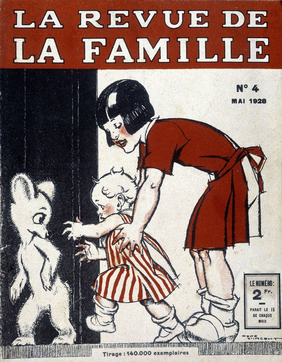 Děti a Pú. Obálka "La revue de la famille" z května 1928. od French School