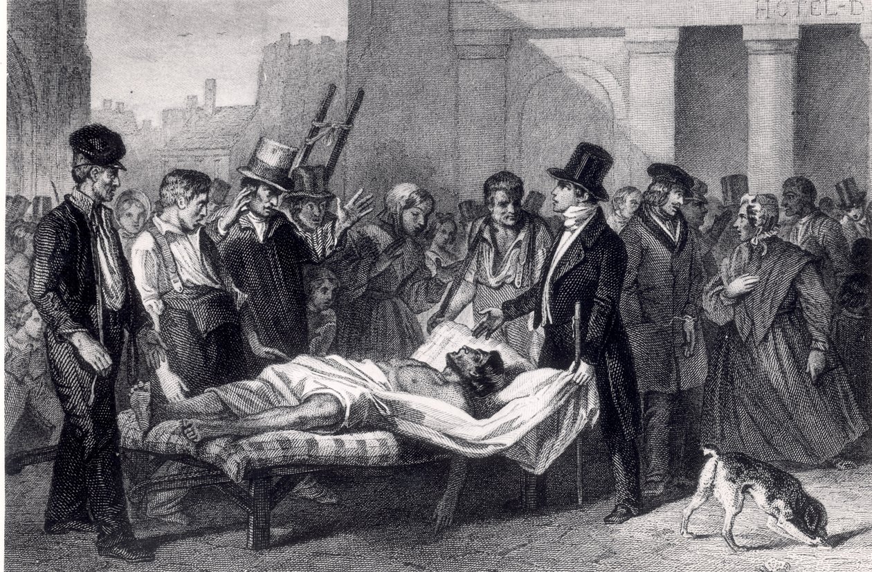 Cholera v Paříži, 1832 od French School