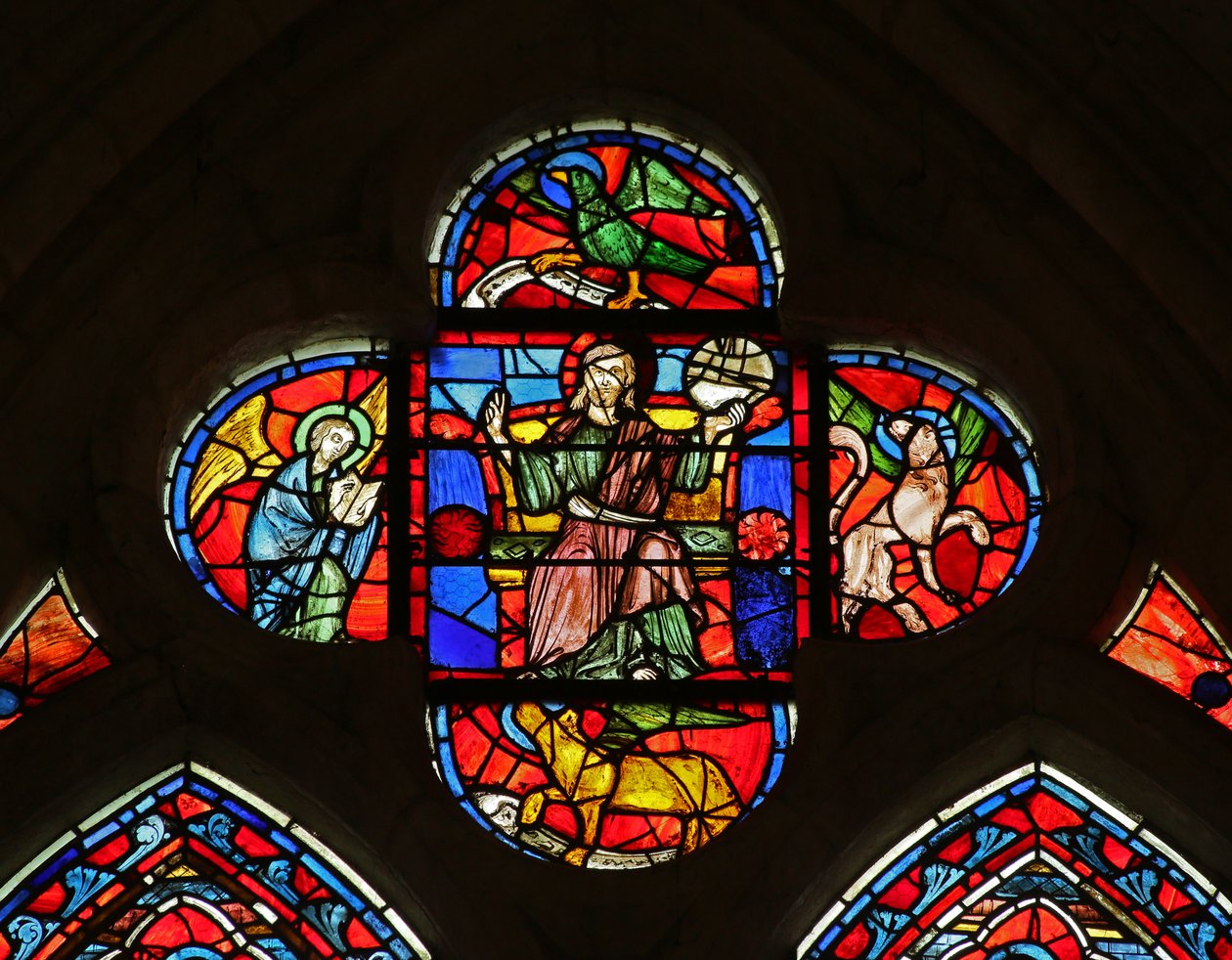 Kristus se symboly evangelistů od French School