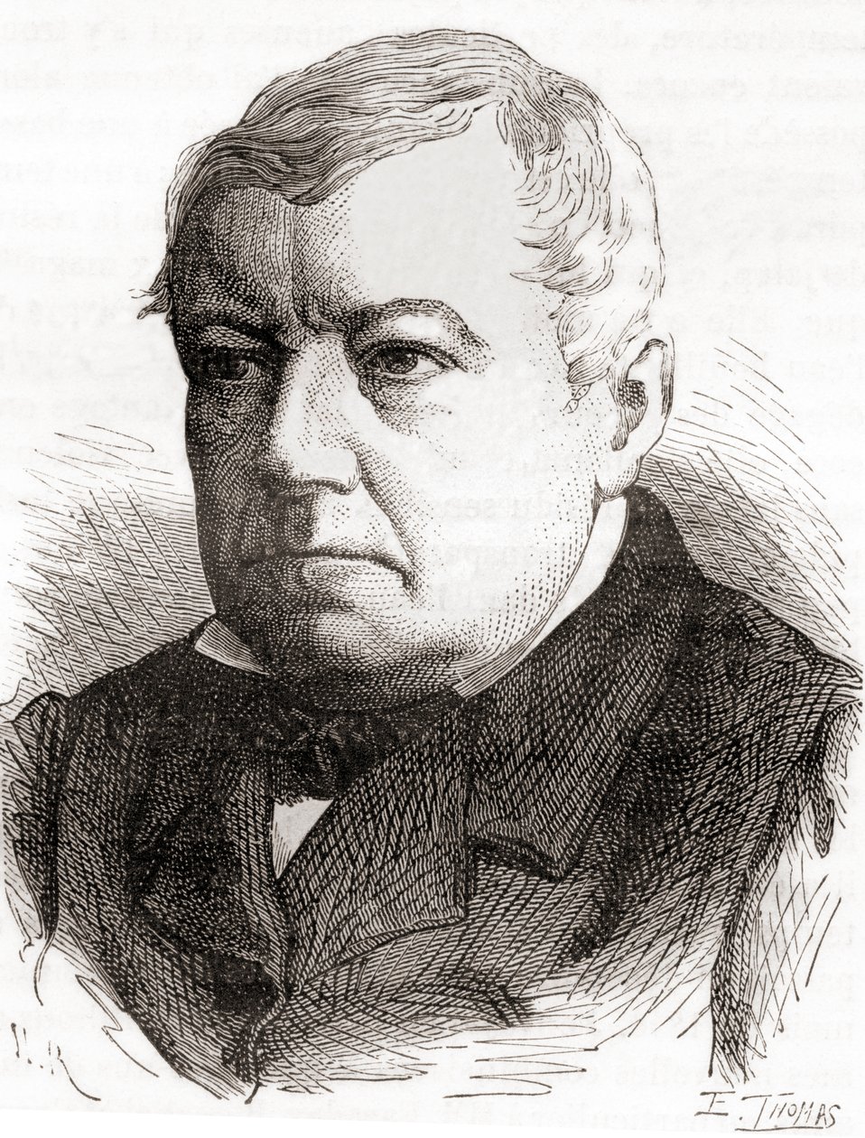 Christian Friedrich Schönbein, z knihy Les Merveilles de la Science, vydané kolem roku 1870 (rytina) od French School