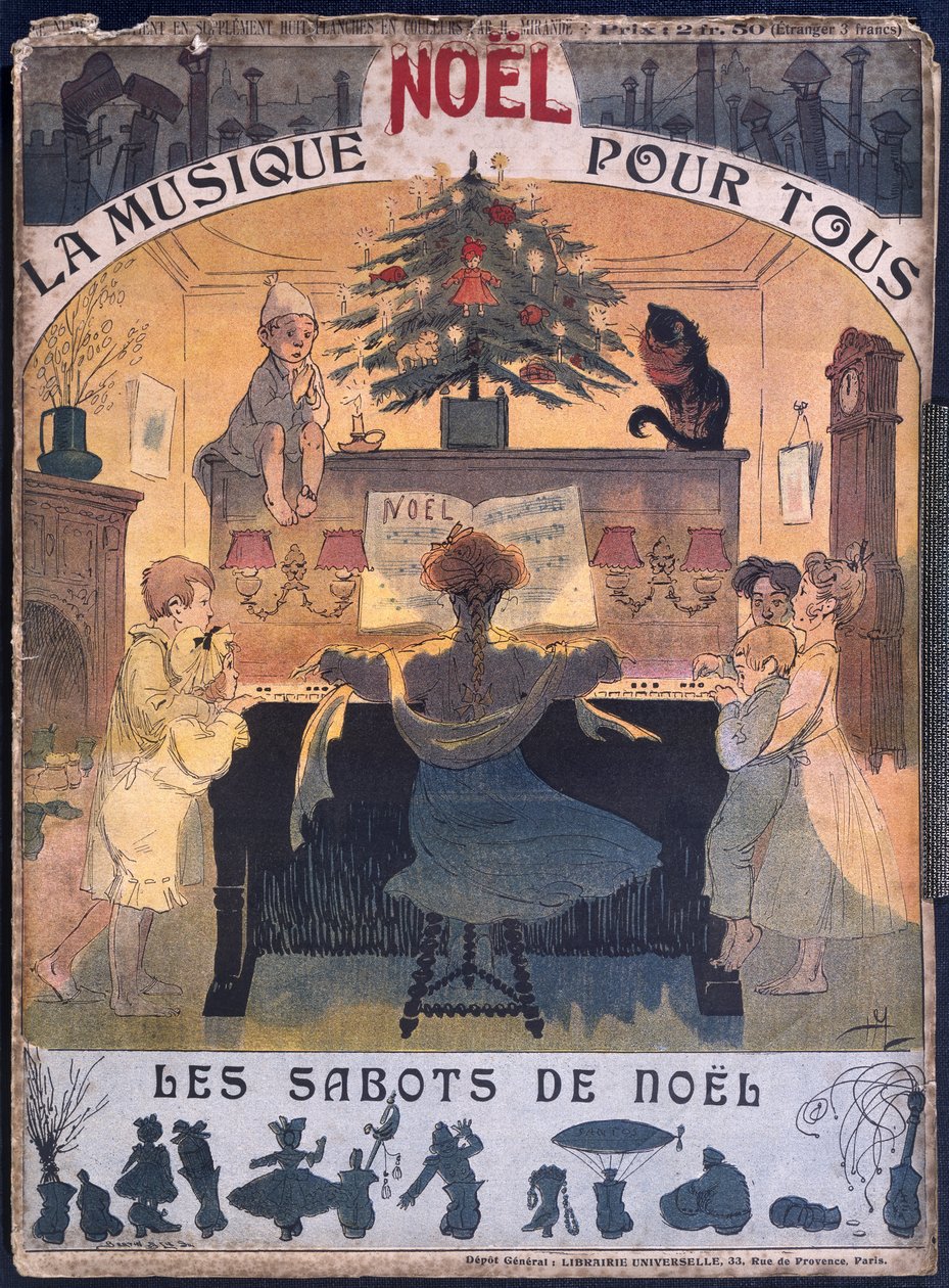 Vánoční dřeváky, partitura vánočních koled, cca 1900-10 od French School