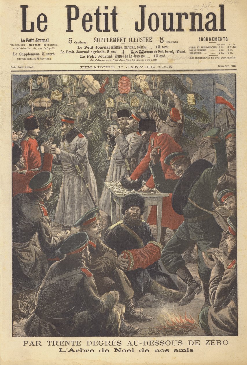 Vánoce v Rusku (barevná litografie) od French School