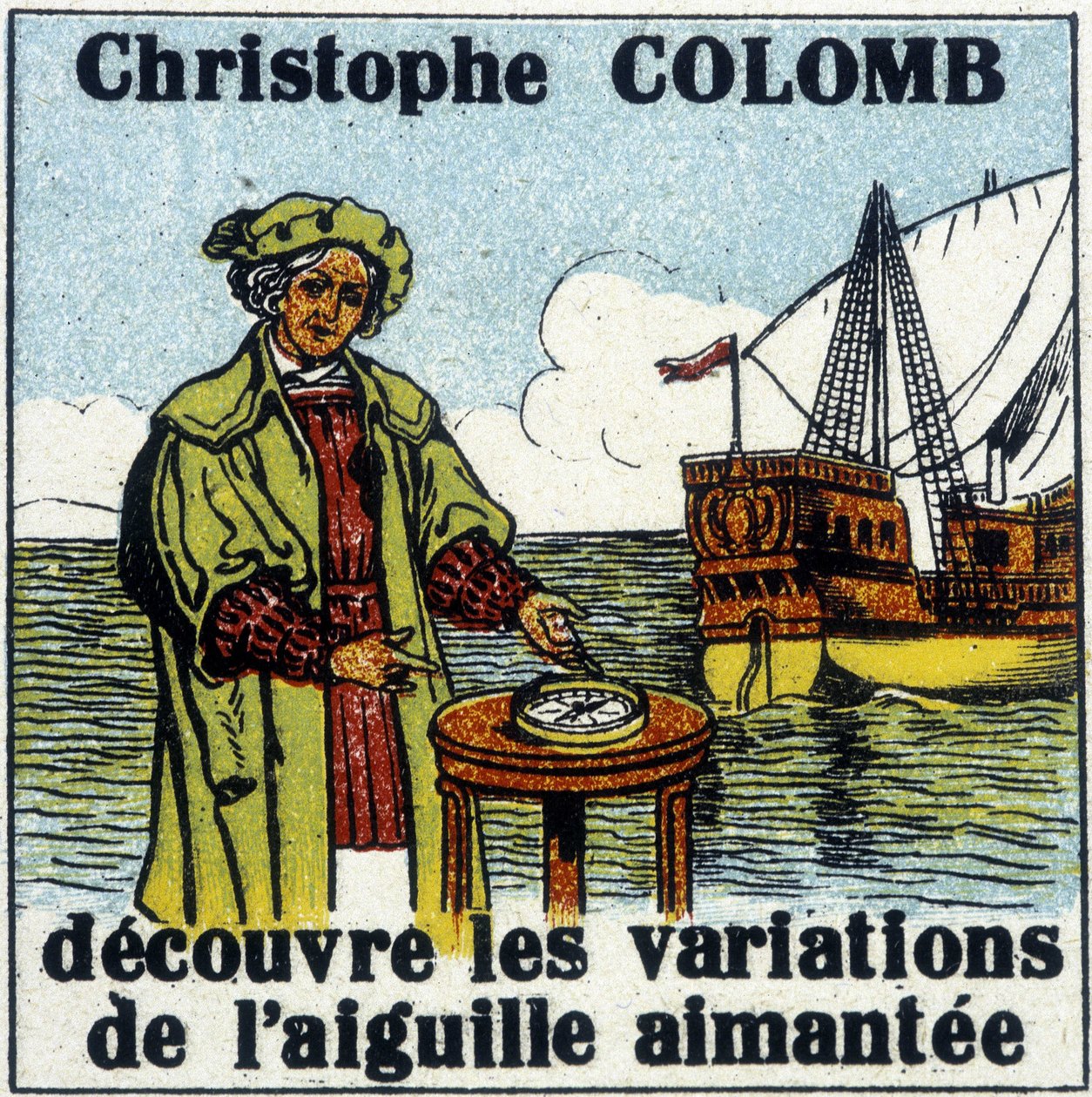 Christopher Columbus objevuje variace magnetické střelky od French School