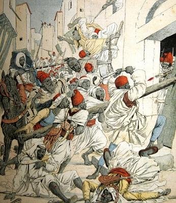 Občanská válka v Maroku, ilustrace na obálce z Le Petit Journal, 18. ledna 1903 od French School