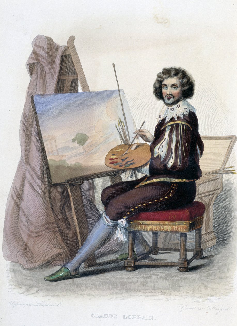 Claude Gellee dit Lorrain (1600-1682) francouzský malíř- v „“Le Plutarque francais““, od Mennecheta, Paříž od French School