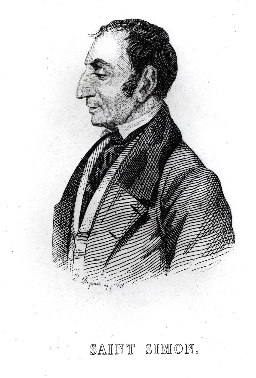 Claude Henri de Rouvroy (1760-1825) Comte de Saint-Simon, 18.-19. století od French School