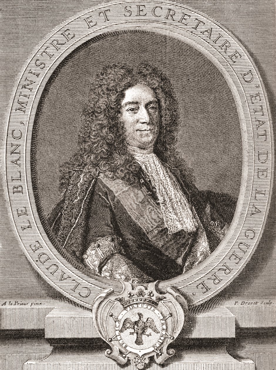 Claude Le Blanc, 1669 1728. Francouzský královský úředník starověkého režimu a dvakrát ministr zahraničí pro válku. Z Les Heures Libres publikovaných v roce 1908. od French School