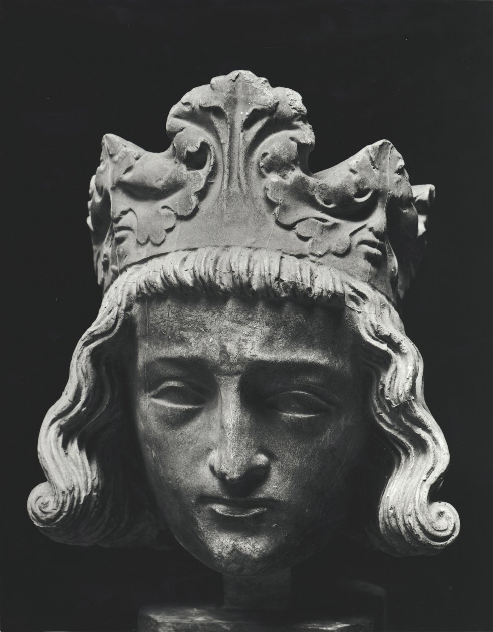 Clovis II (asi 634-657), merovejský franský král Neustrije a Burgundska (639-657), z opatství Saint-Denis, originál 13. století (sádrový odlitek) od French School