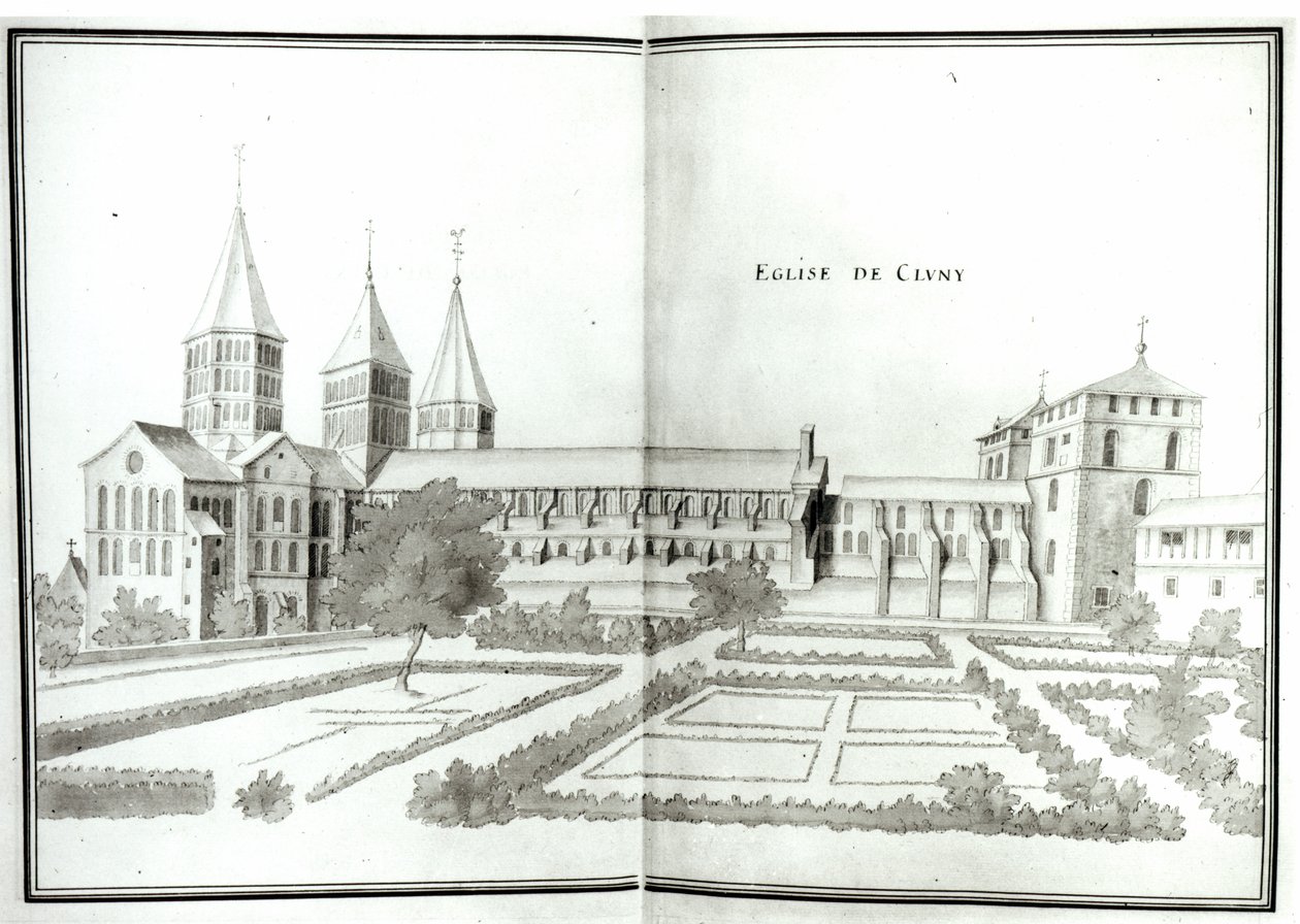 Cluny Abbey, z Grand Atlas, t.2 (wc na papíře) od French School
