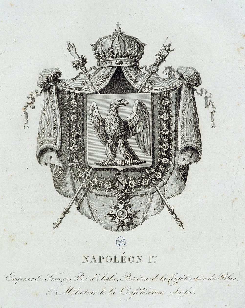 Erb Napoleona 1er - v „“Generální zbrojnici Francouzské říše”” od H. Simona od French School