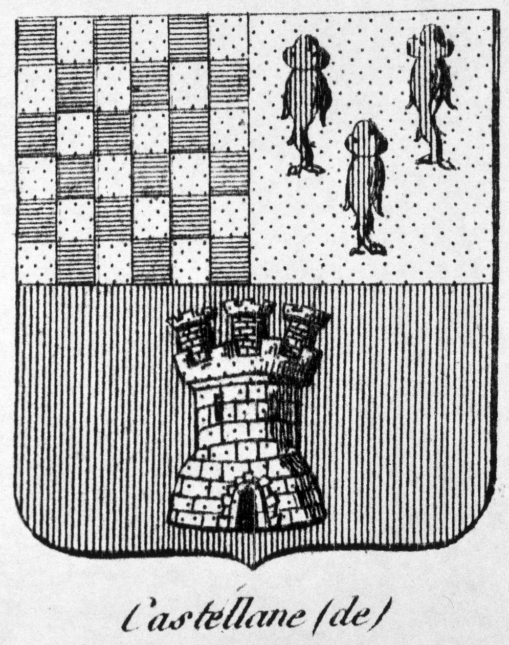 Erb Castellane - v „“Generální zbrojnici Francouzské říše““ od Henryho Simona od French School