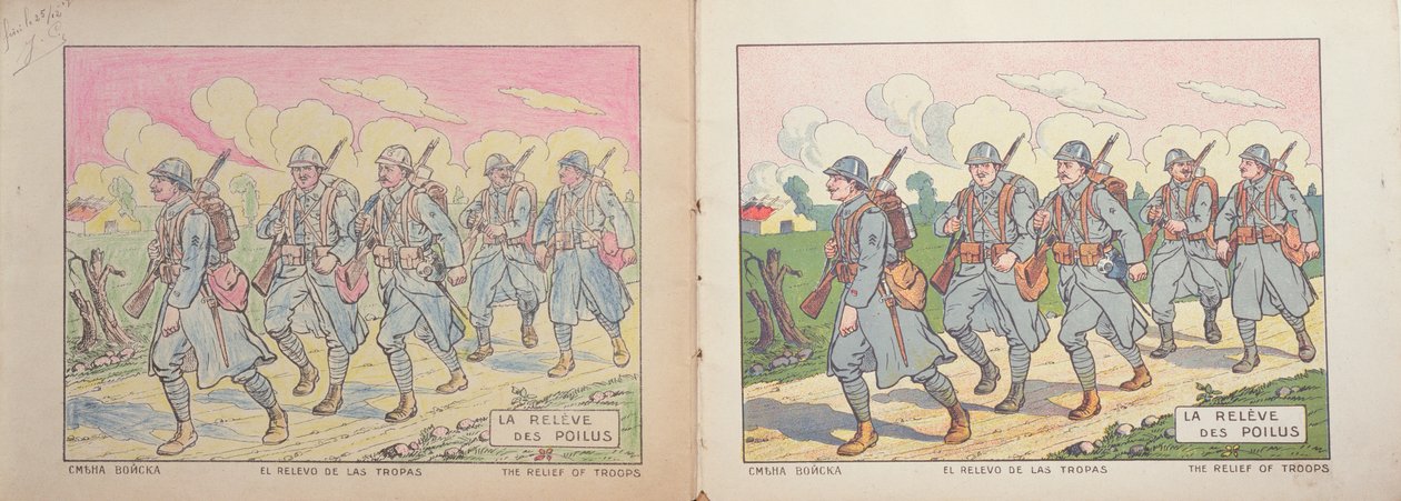 Omalovánky pro děti, Reliéf Poilus, 1917 od French School