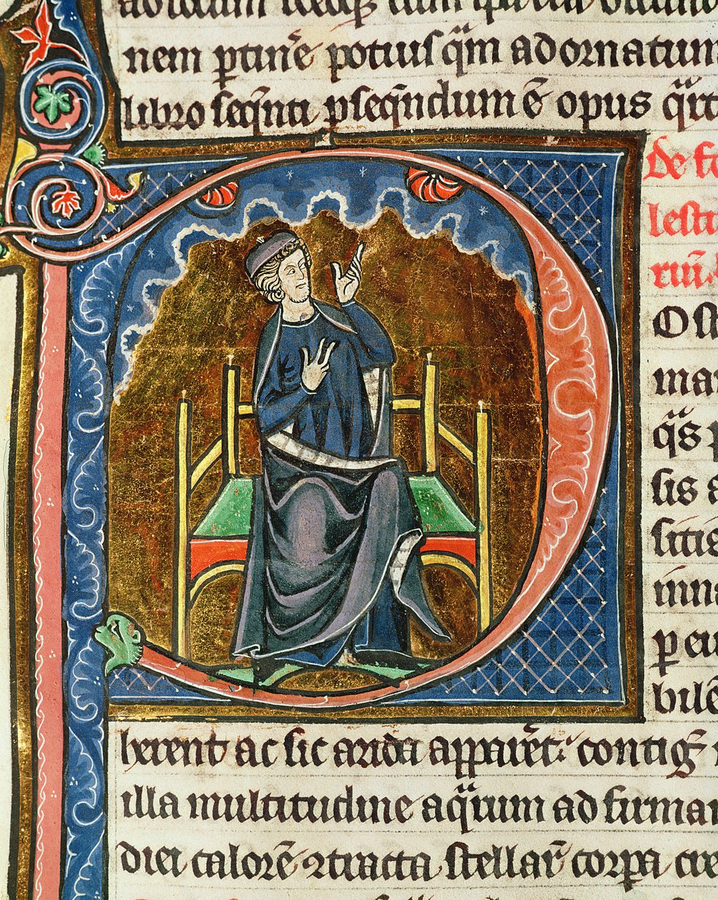 Počítání liturgického kalendáře, z Le Miroir de la Nature od Vincenta de Beauvais od French School