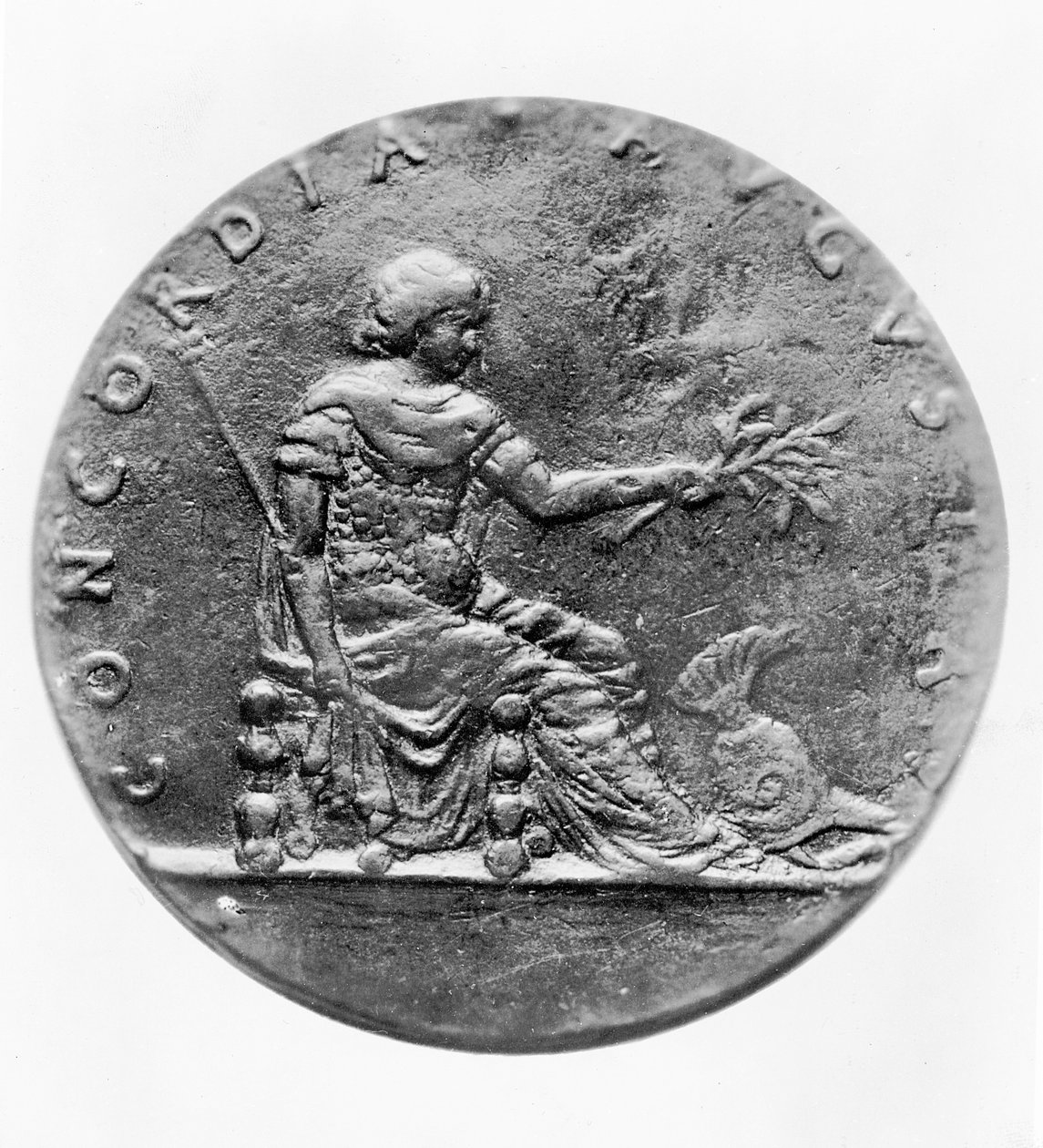 Concordia, na zadní straně medailonu zobrazujícího Ludvíka XI (bronz) od French School