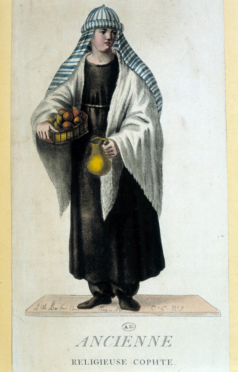 Koptská jeptiška v Egyptě v 18. století od French School