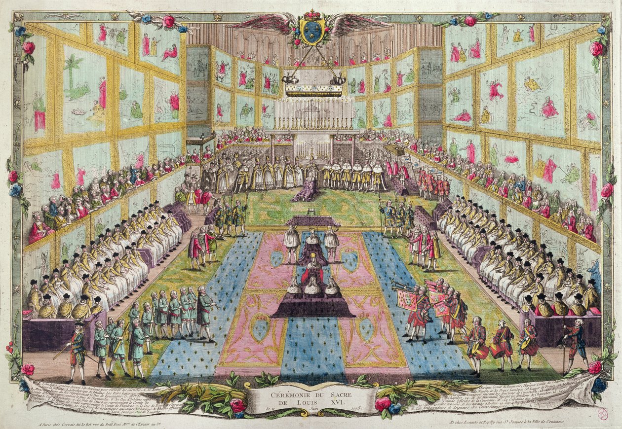 Korunovace Ludvíka XVI. v katedrále v Remeši dne 11. června 1775 od French School