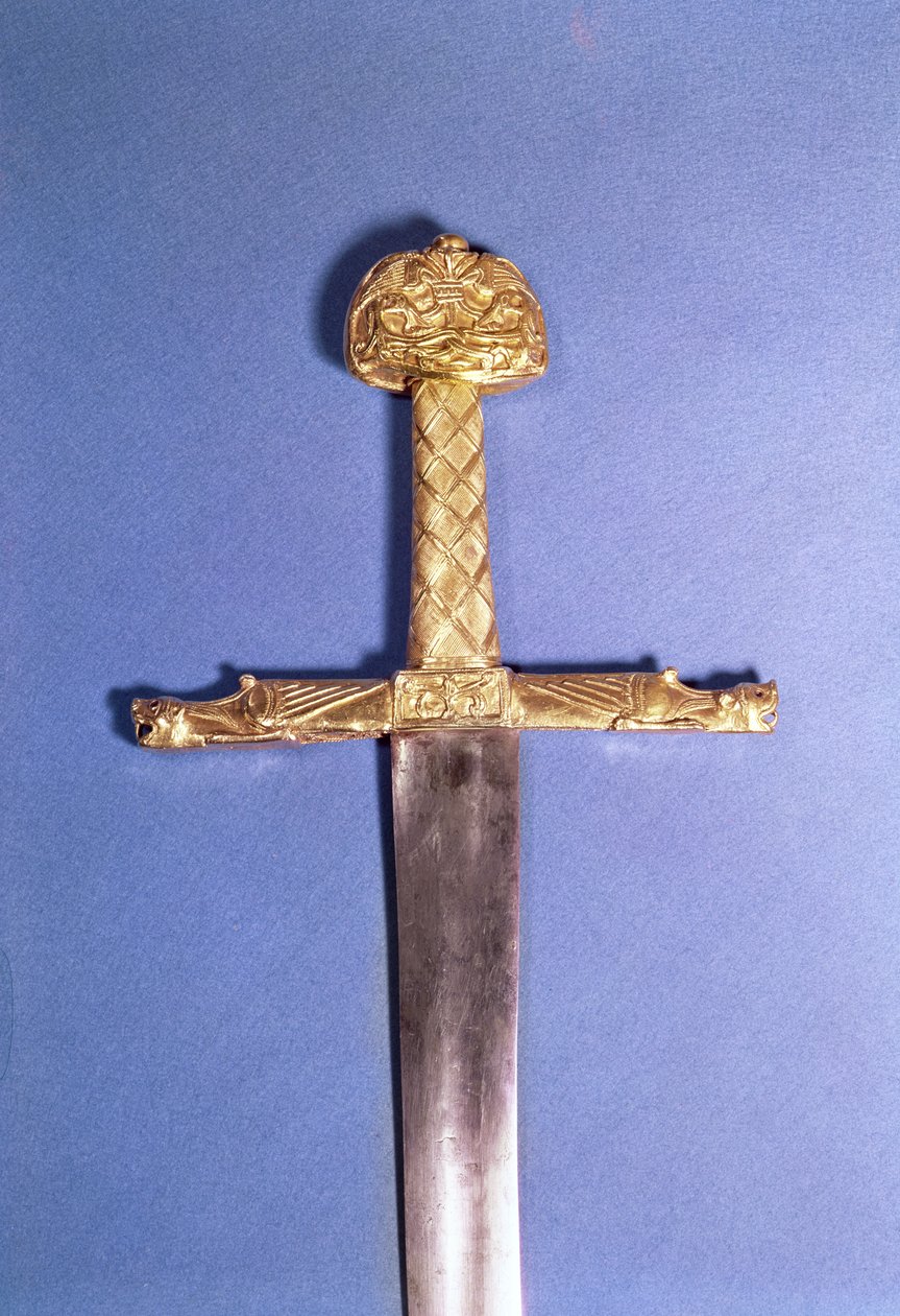Korunovační meč francouzských králů, patřící Karlu Velikému (742-814) známý jako `Joyeuse (metal) od French School