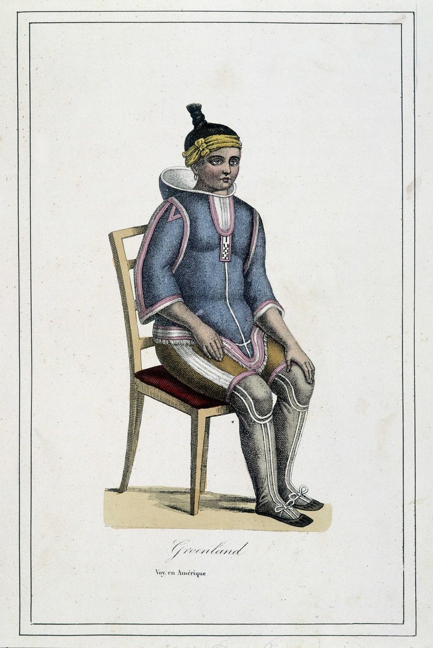 Costume du Greenland – v „Album cest, národy země““ od Abbé Paula Jouhanneauda, ​​Librairie des Bons Livres, Limoges od French School