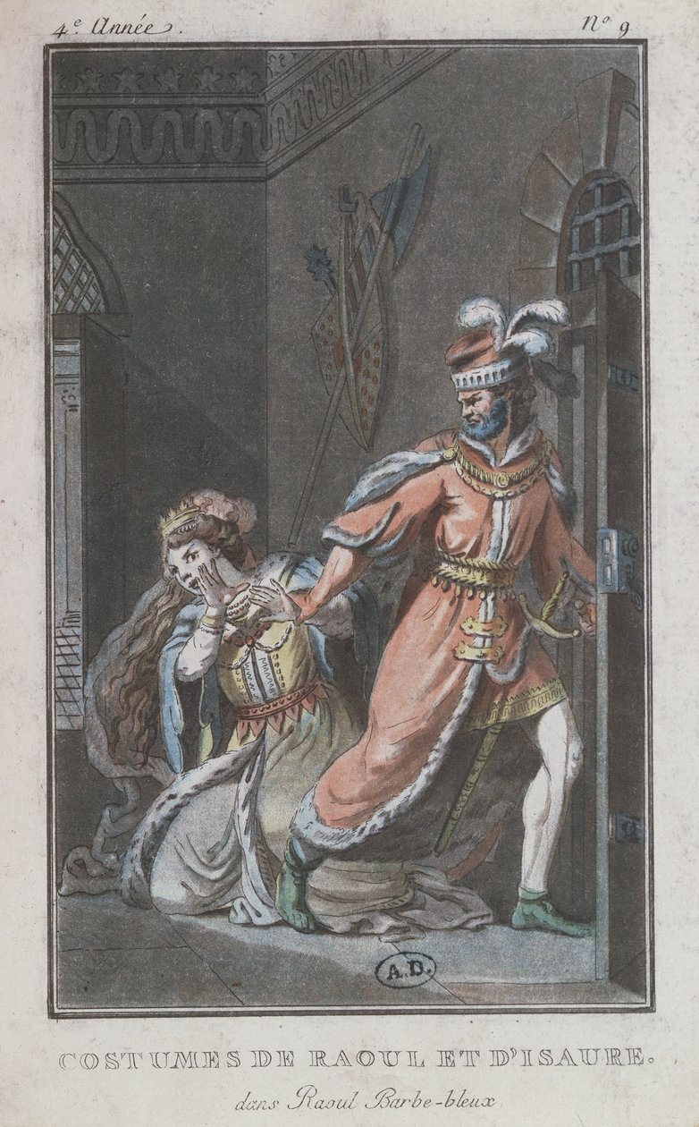 Kostýmy Raoul a Isaure, z opery Raoul Barbe-Bleue, 1790 od French School