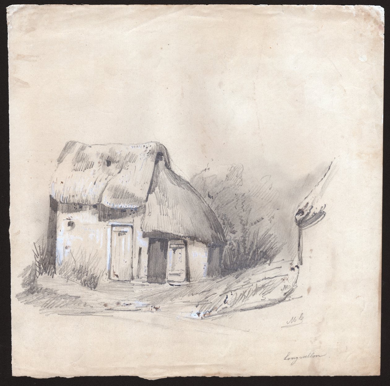 Chata ve Francii. (Kresba, cca 1830) od French School