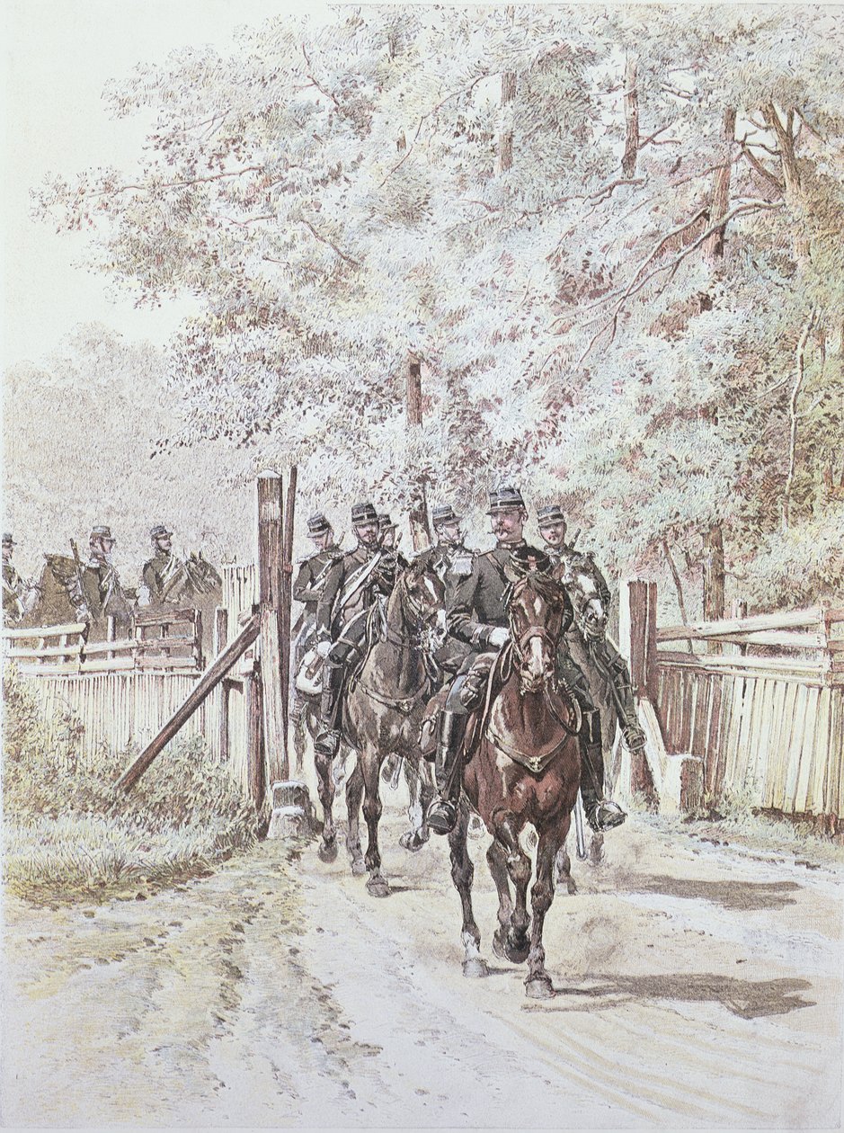 Zemské četnictvo, kolem roku 1887 od French School