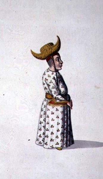 Dvorní trpaslík, osmanské období, třetí čtvrtina 18. století (akvarel na papíře) od French School
