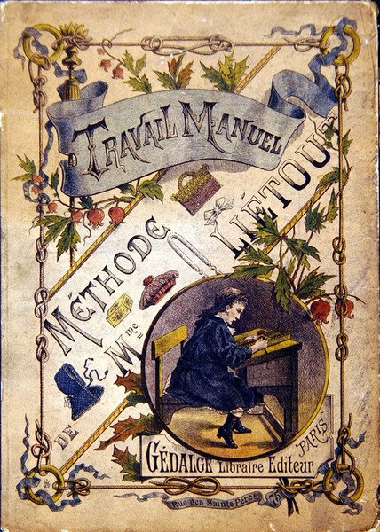 Obálka školní učebnice, konec 19. století (barevně lito) od French School