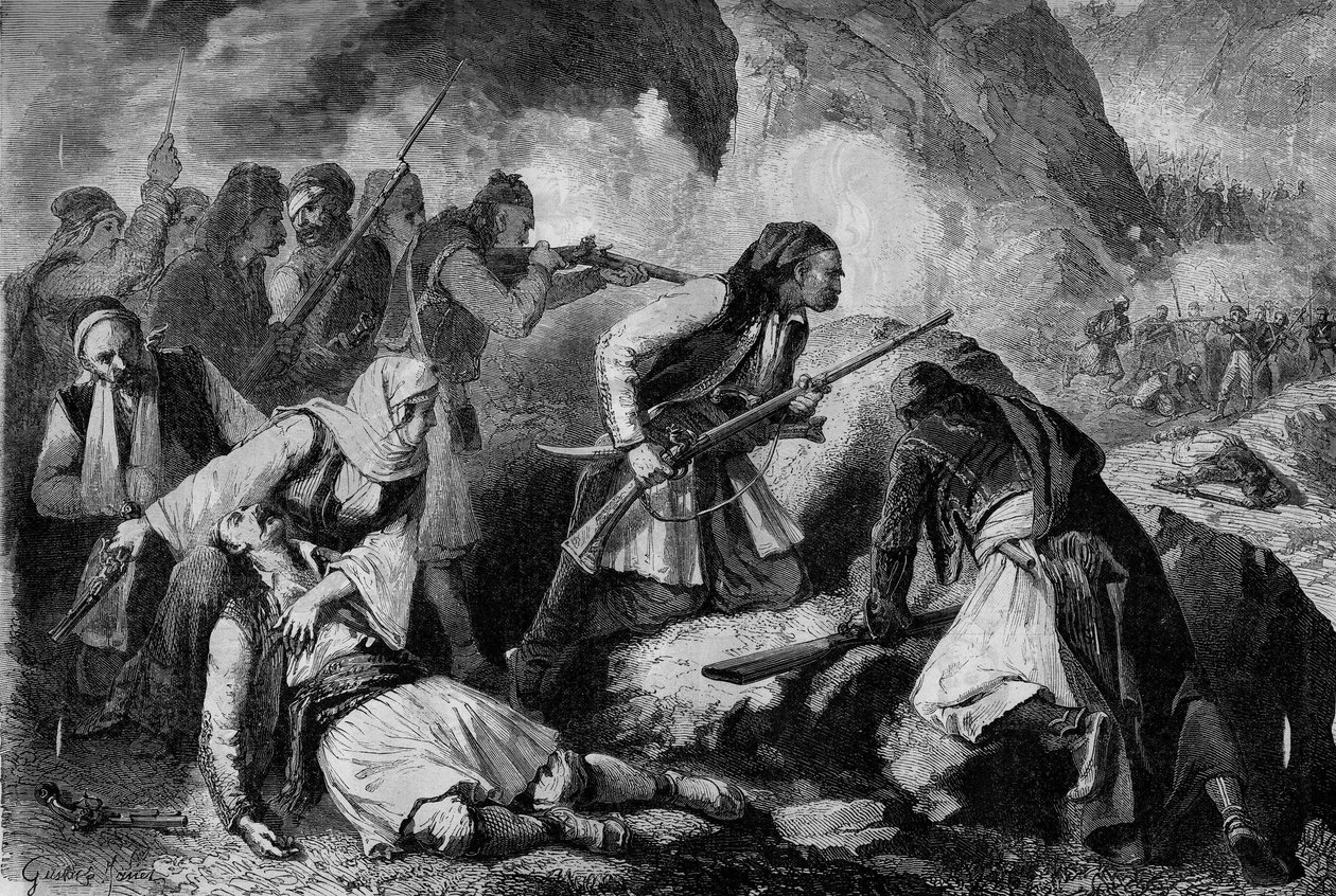 Krétská vzpoura (1866-1869), povstání krétského obyvatelstva proti osmanské okupaci: střetnutí mezi Kandioty (obyvatel ostrova Candia nebo Kréta) a Turky od French School