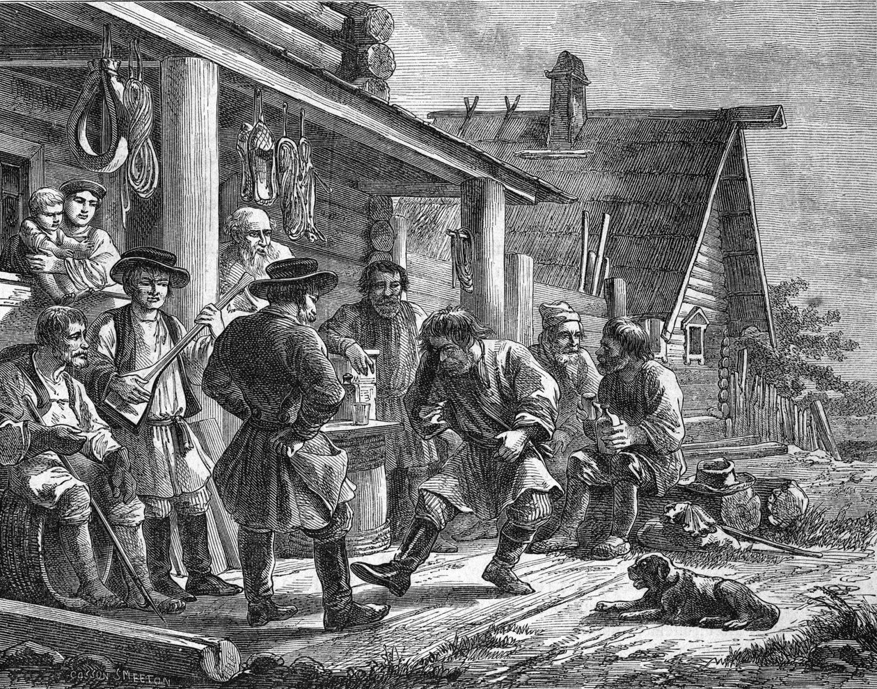 Danse Villageoise Russe.Graving Durand podle ruského tisku. od French School