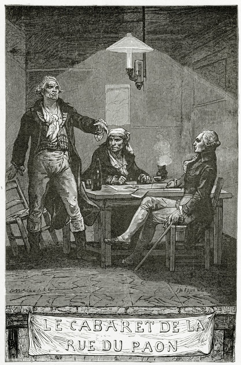 Danton, Marat, Robespierre - ilustrace z Quatre Vingt Treize, 19. století (č. rytina) od French School