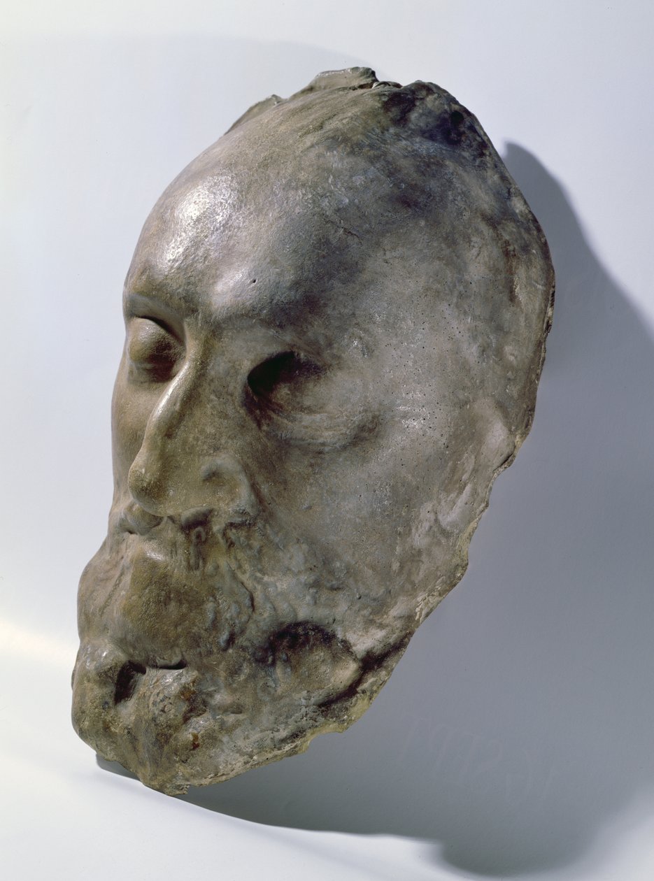 Posmrtná maska Jindřicha IV. (1553-1610) francouzského krále (vosk) od French School