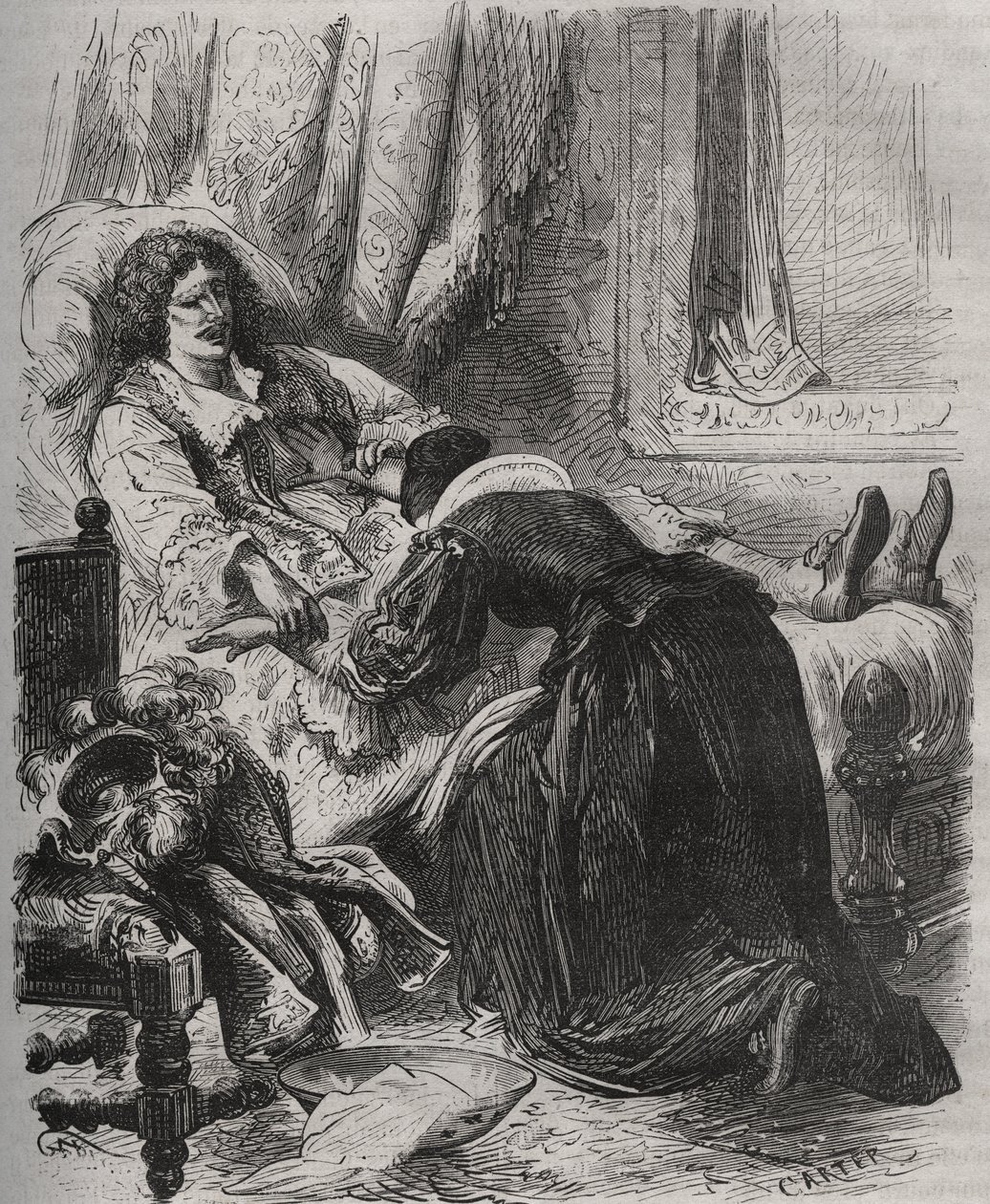 Smrt Jean Baptiste (Jean-Baptiste) Poquelin, dit Moliere (1622-1673), 17. února od French School