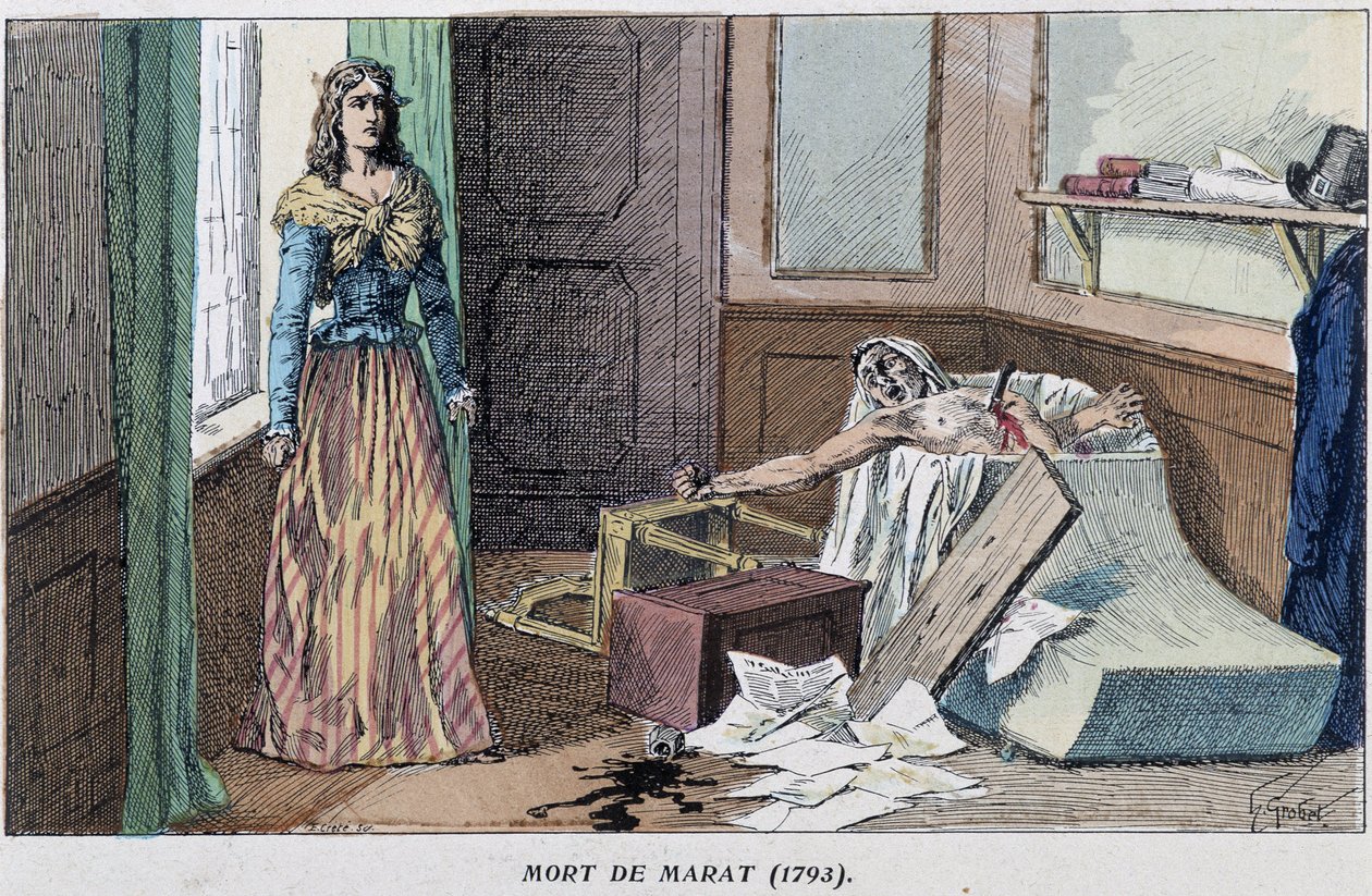 Smrt Marata v roce 1793 od French School