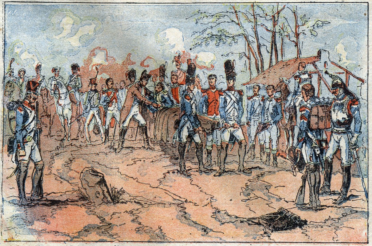 Smrt Marechala Jeana Lannese (1769-1809) v bitvě u Esslingu 28. od French School