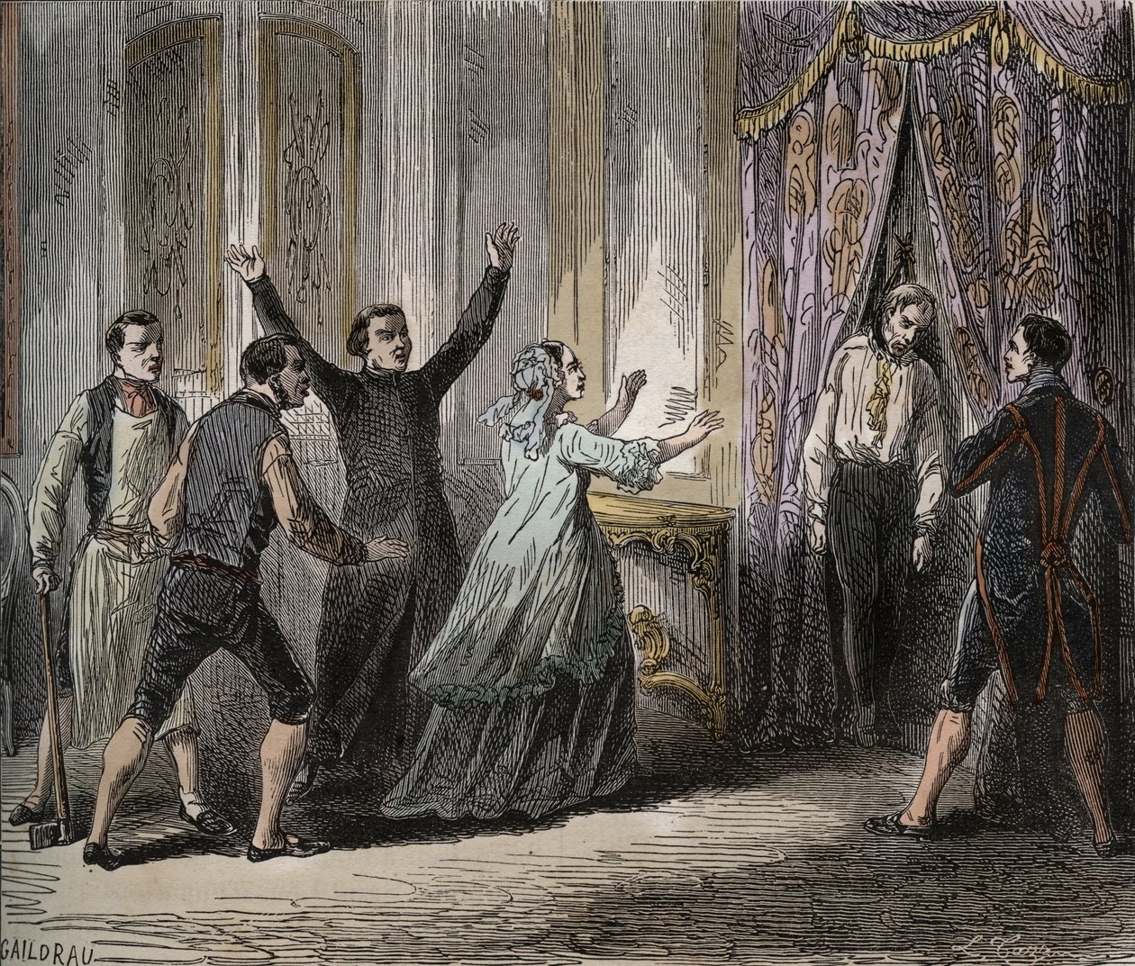 Smrt Louise Henriho Josepha de Bourbon, prince z Conde (Louis VI. Jindřich Bourbonský Conde) - Smrt prince z Conde (Louis VI. Jindřich z Bourbon Conde od French School