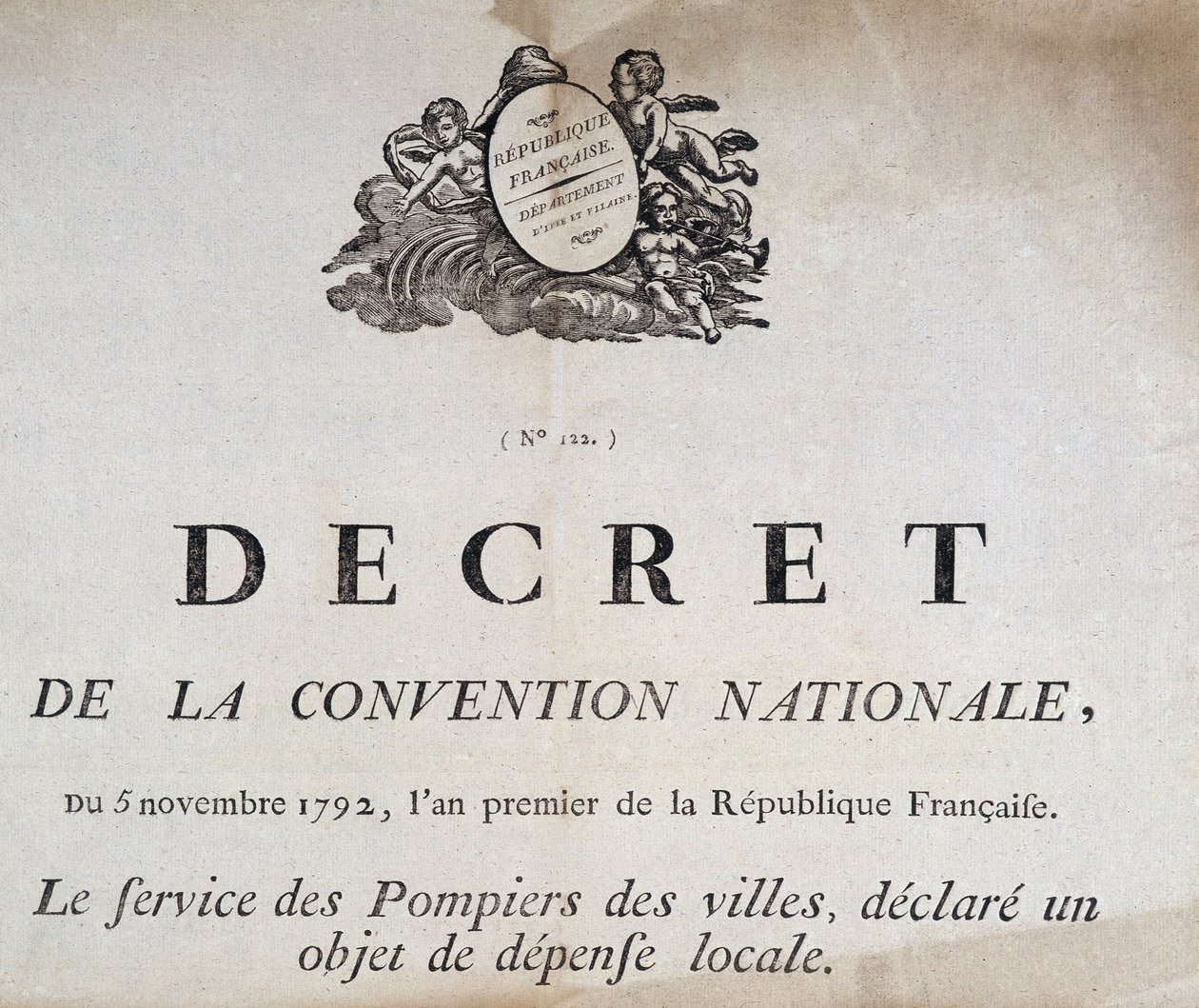 Výnos Národního konventu ze dne 5. listopadu 1792 o městských hasičích od French School
