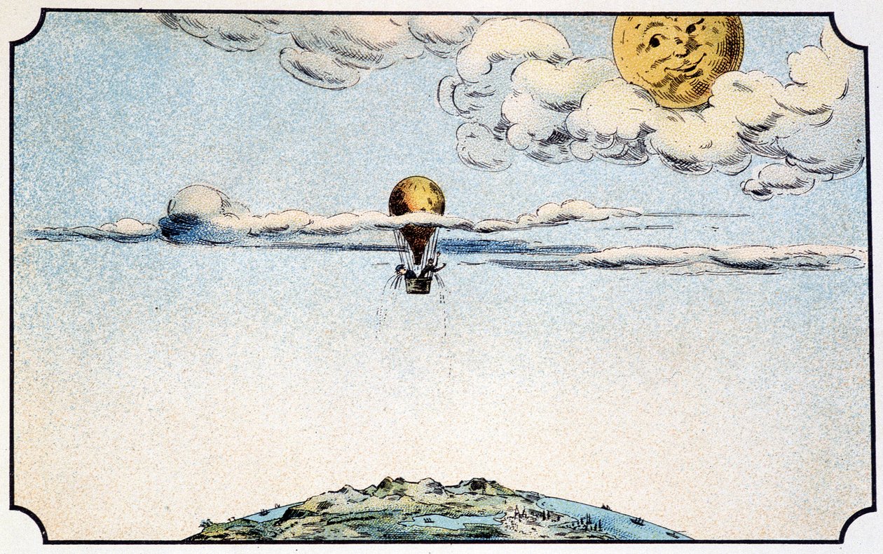 Odlet na Měsíc v balónu - v "" Voyage dans la lune"" od A. z Ville-d