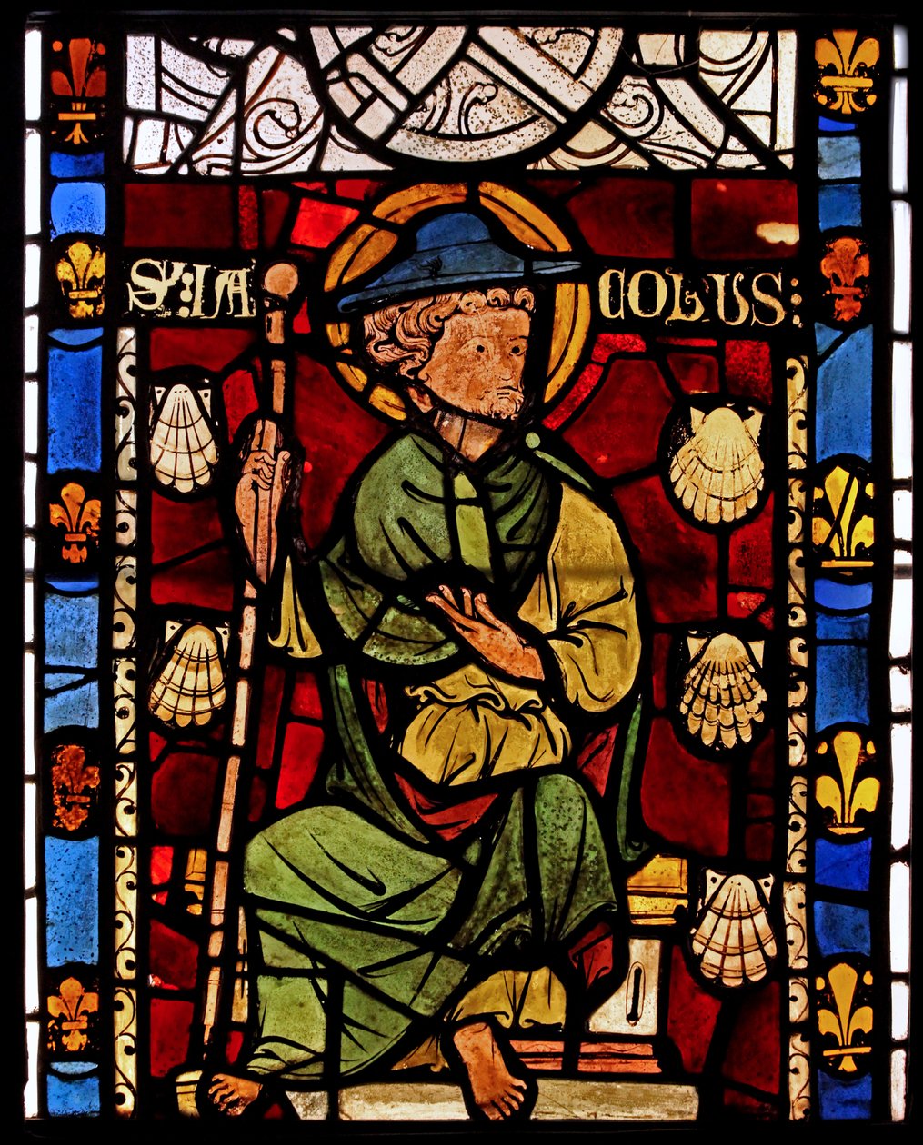 Zobrazující svatého Jakuba: Grisaille z Chapelle du Chateau, Rouen? od French School