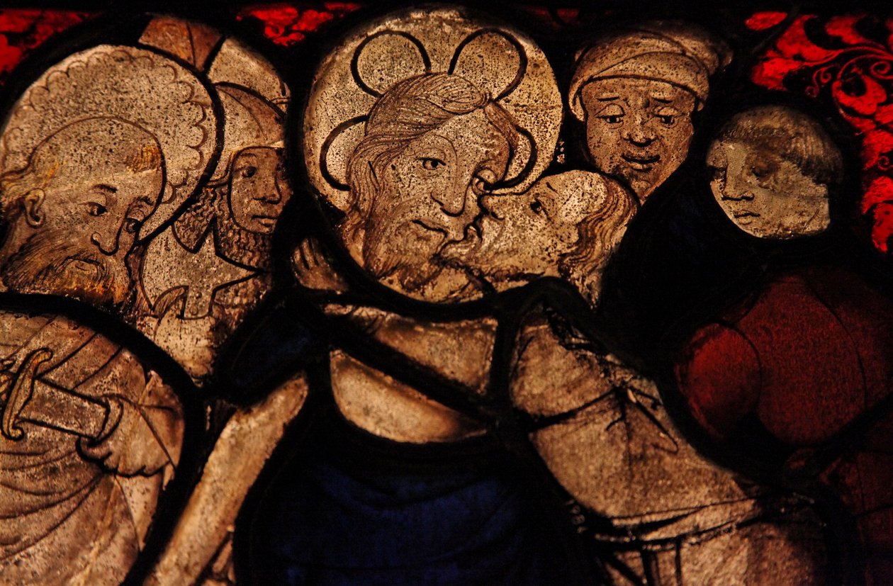 Zobrazující detail z Betrayal od Jidáše Betrayal, původně z Church of Betton, Britanny od French School