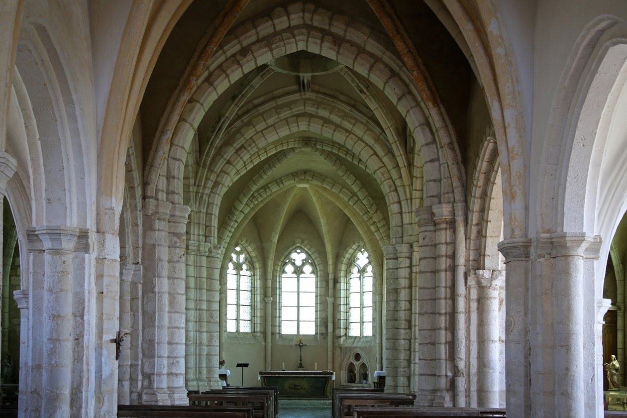 Zobrazující východní konec kostela od French School