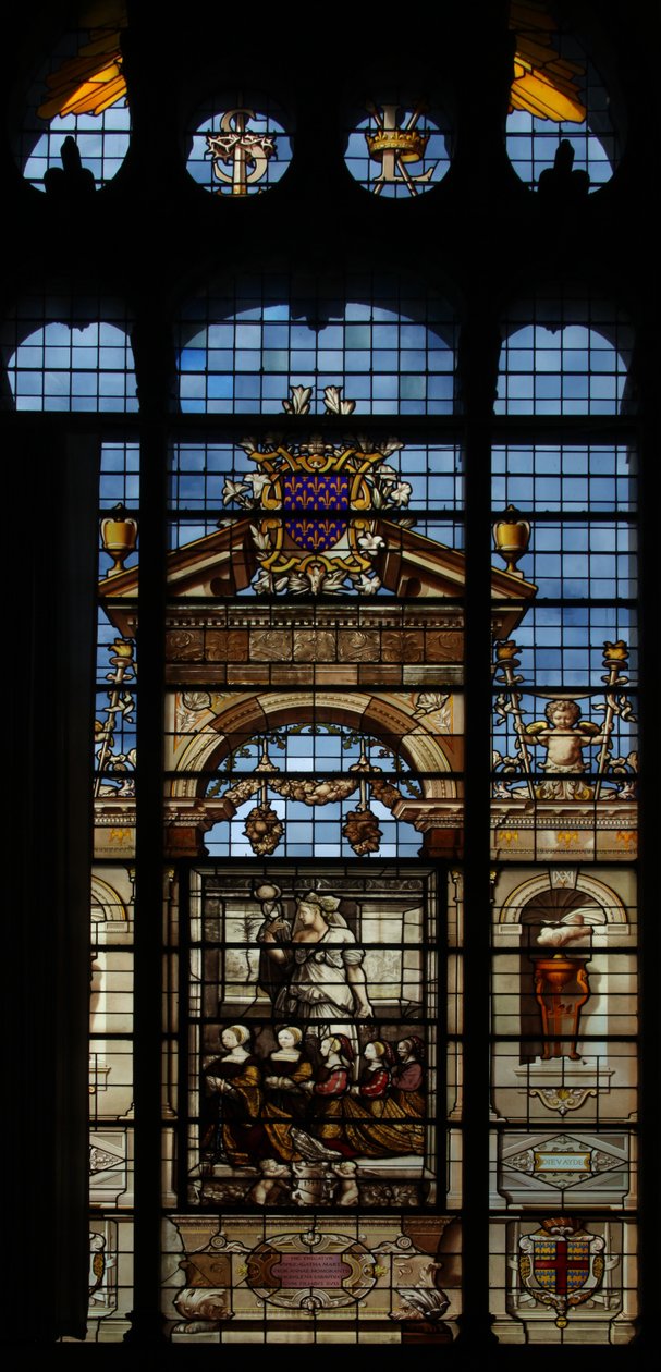 Zobrazující severní okno v kapli na zámku Chantilly od French School