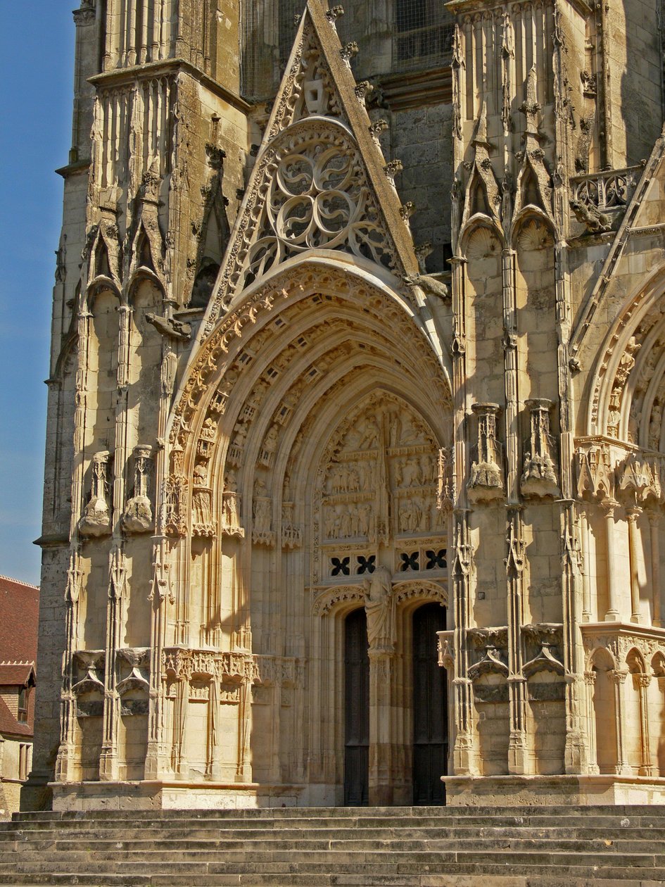 Zobrazující severní dveře v západní fasádě od French School