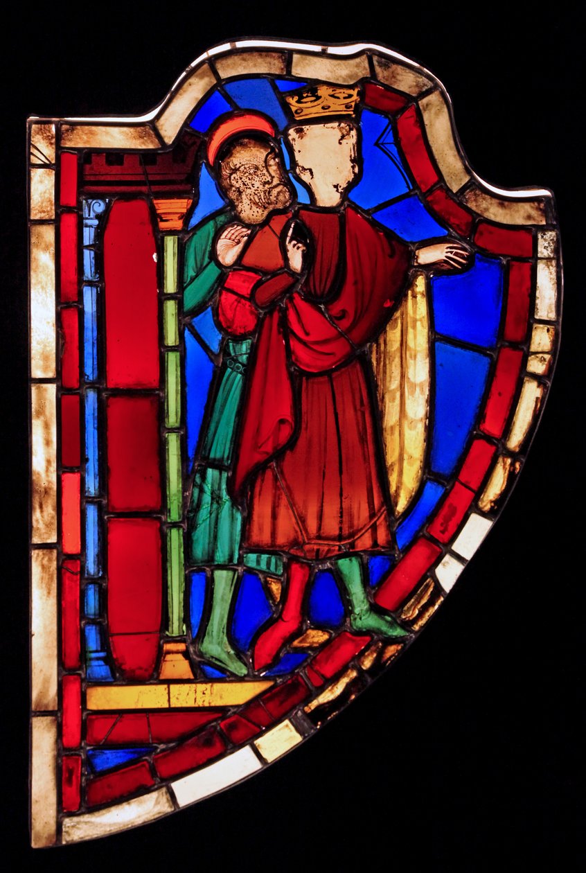 Zobrazující dva lidi, ex Ste Chapelle (zátoka C, okno Esther) od French School