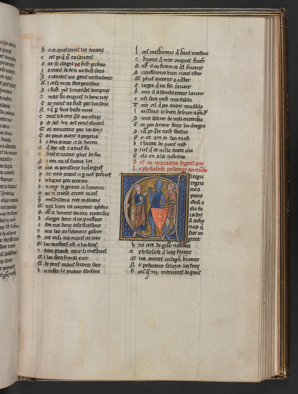 O III způsobech lidí, které filozof představil světu, od Aldobrandina ze Sieny, Režim těla; Gautier z Metz, Obraz světa, Sloane 2435 f.85 od French School