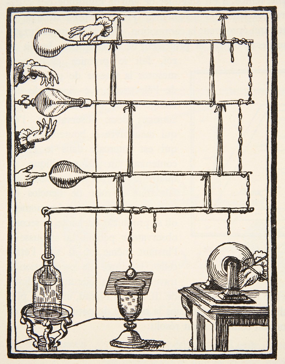 Descarges electriques dan lai rarefie, 1753, kopie Boris Mestchersky (zemř. 1957) ilustrace z Histoire de la Nation Francaise, Sciences, Volumes I & II, Gabriel Hanotaux (1853-1944), 1924 (lit.) od French School