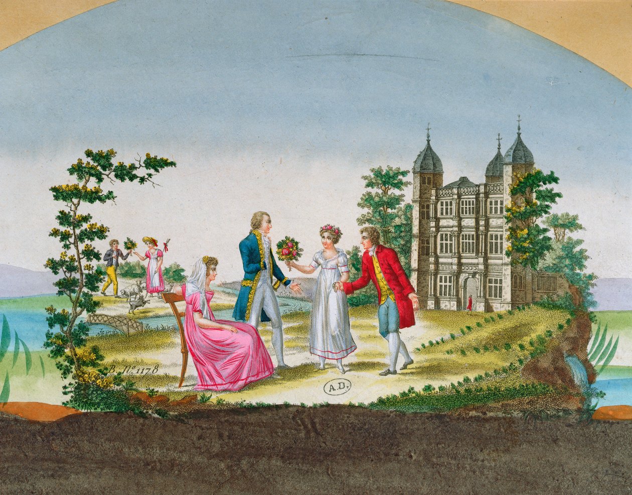 Design pro ozdobu vějíře. c.1830 od French School