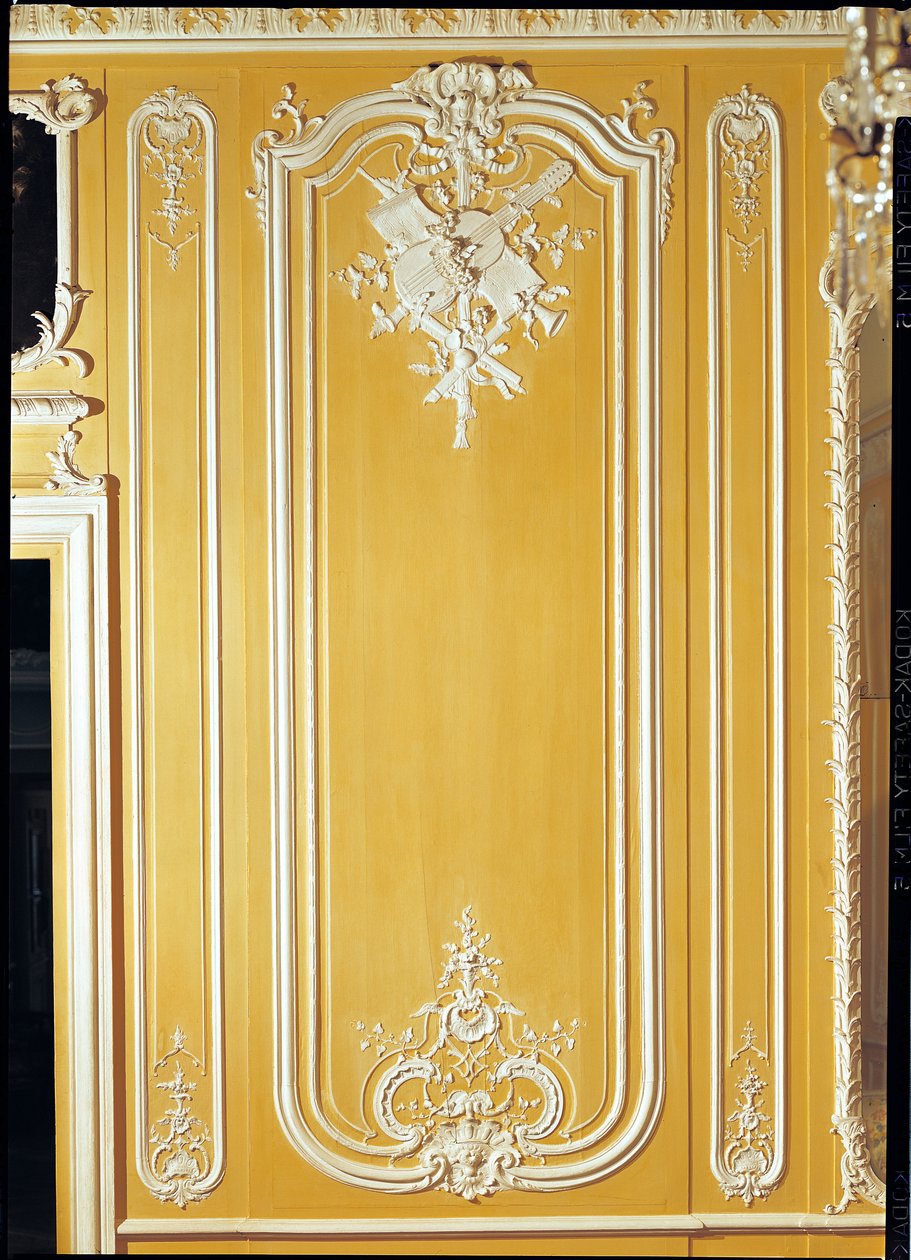Detail panelu ze žlutého pokoje, Hotel des Stuart d